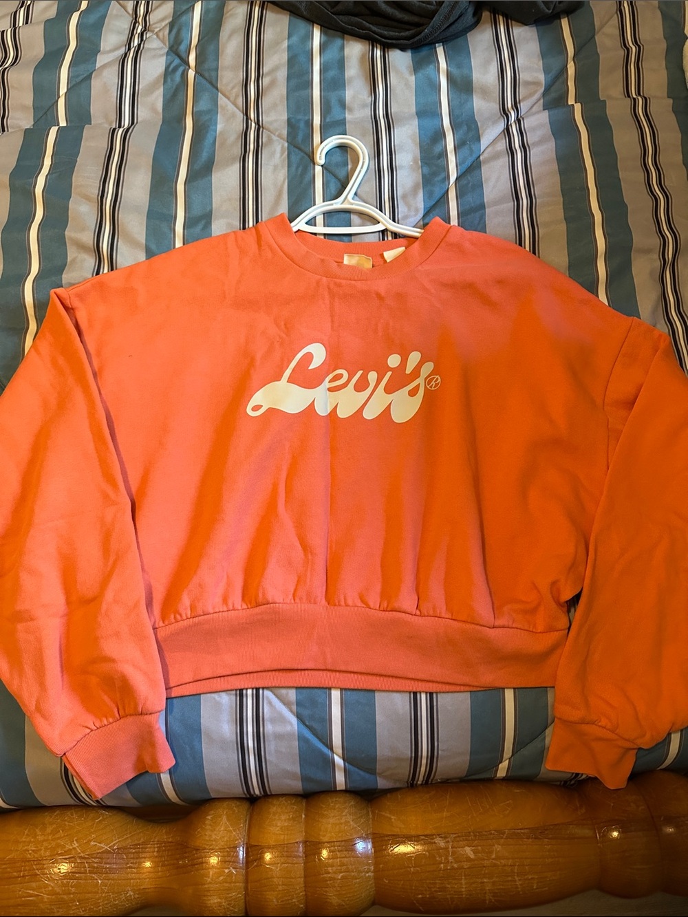 Levi's Coral Boxy Crewneck Sweatshirt with White Logo